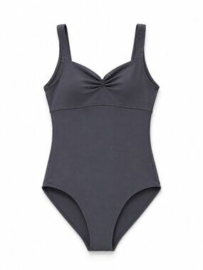 Wear Moi GALATE Ballet Leotard Dark Grey Sz Small Pinch Front Fully Lined